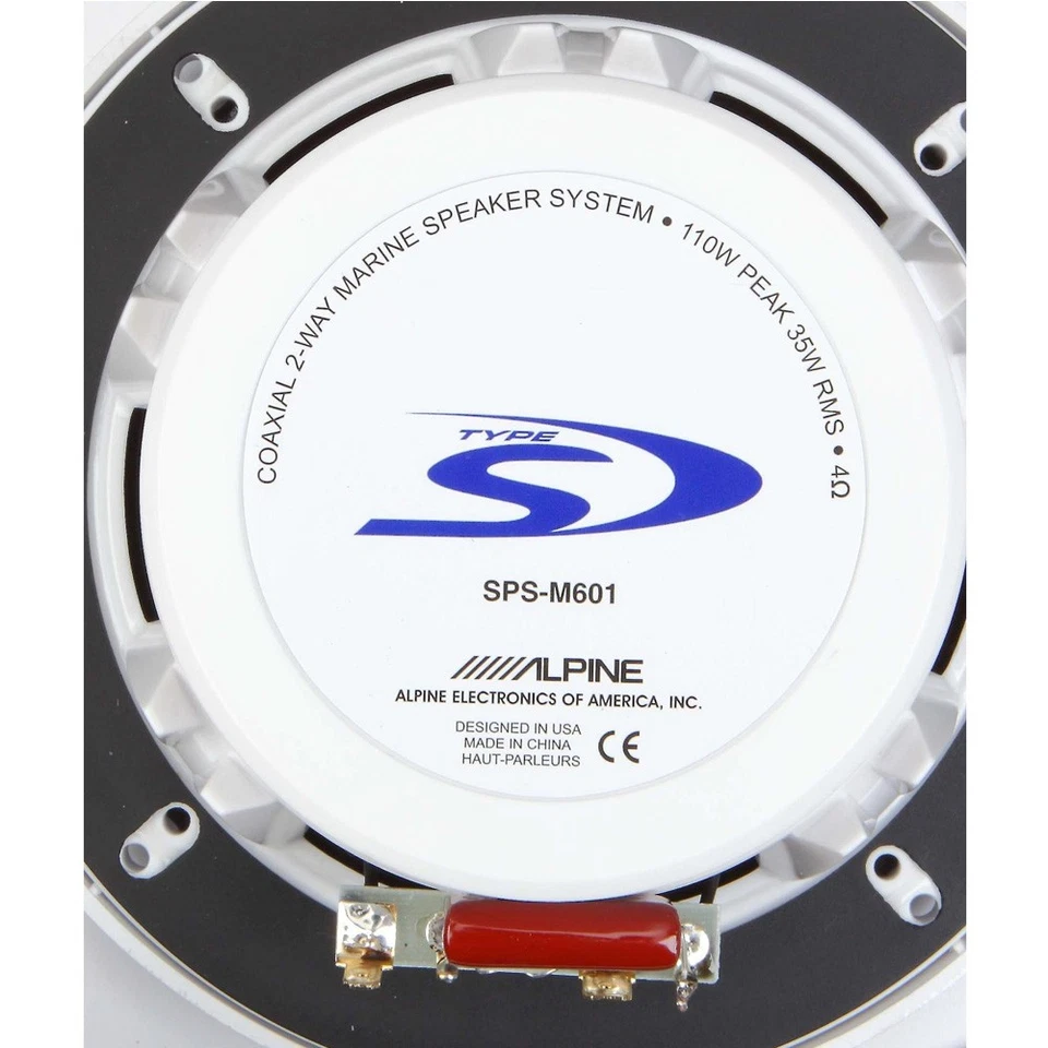 Alpine SPS-M601 6-1/2" 2-Way Marine Speakers (Silver) - Image 2 of 4
