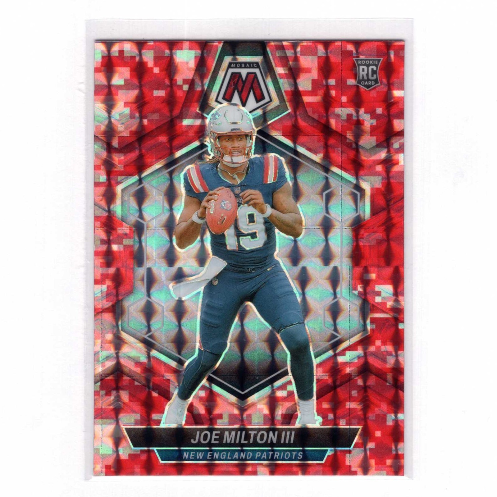 Joe Milton III 2024 Panini Mosaic Camo Red Prizm RC #397