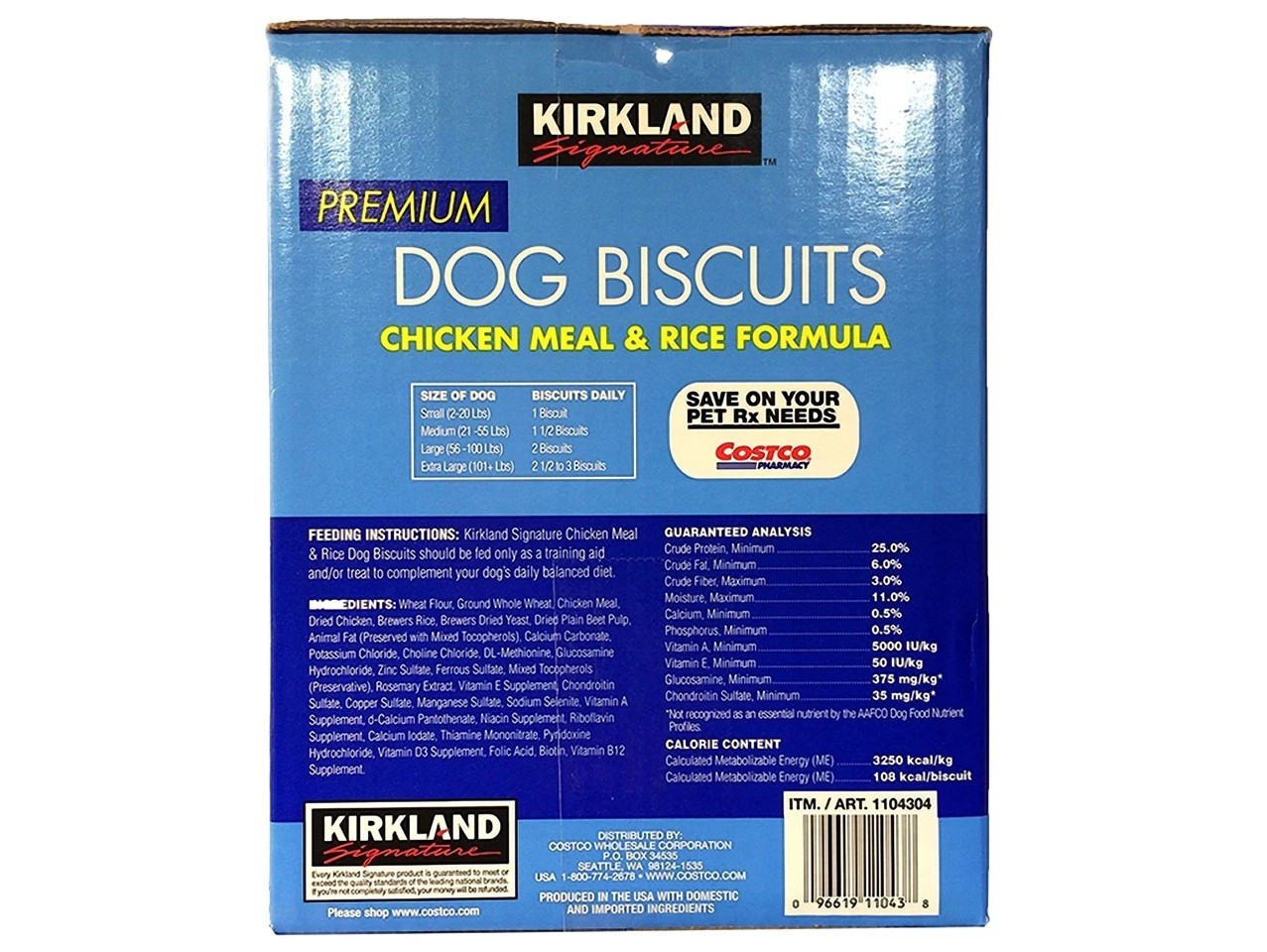 Kirkland Signature Chicken Meal & Rice Formula Dog Biscuits, 15 lbs DOG TREATS