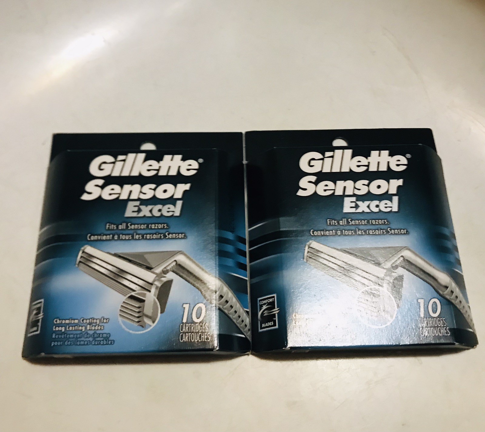 X2 Gillette Sensor Excel Razor Blades - 10 Cartridges Each