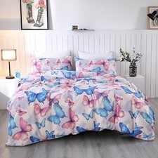 Colorful Butterfly Duvet Cover Twin with 2 Pillowcases, Not Including