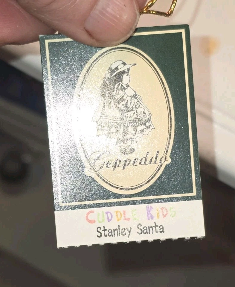 Винтажная фарфоровая кукла 2002 Geppdo Cuddle Kids Christmas Stanley Santa с коробкой - Изображение 4 из 4