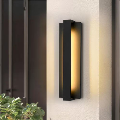 Agnes 16.14 In. Matte Black Sleek Rectangular Waterproof 3000K LED Hardwired Cyl