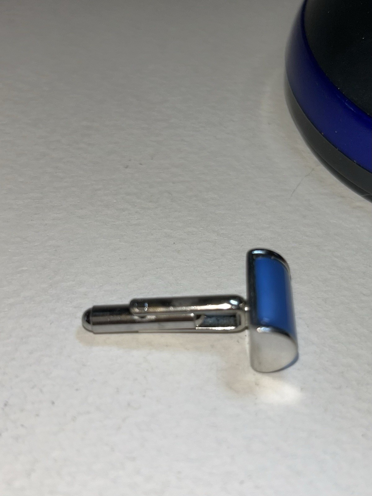 One Cufflink Light Blue Rectangle Shape Replaceme… - image 5