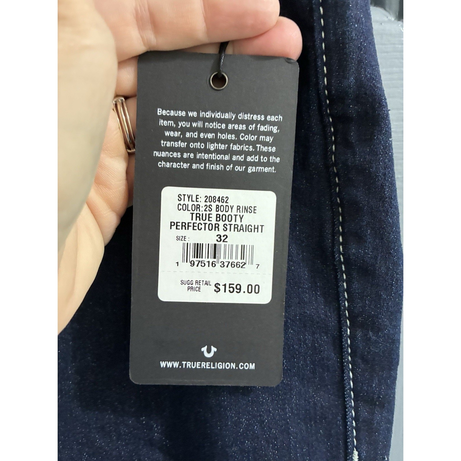 TRUE RELIGION True Booty Perfector Straight Womens Jeans Size 32 thumbnail 4