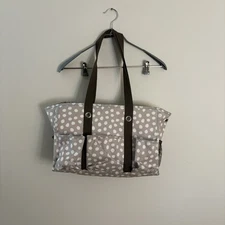 Thirty One Bag Brown Cream Medium Tote Bag With 7 Exterior Pockets 