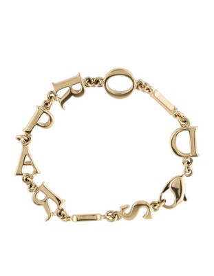 Authentic Christian Dior Paris Logo Bracelet Gold Vintage CHIC