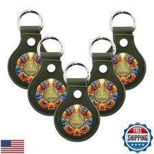 IELCJJ 5PCS Premium Leather Coin Holder - Handmade Sobriety AA Coins Chip Key