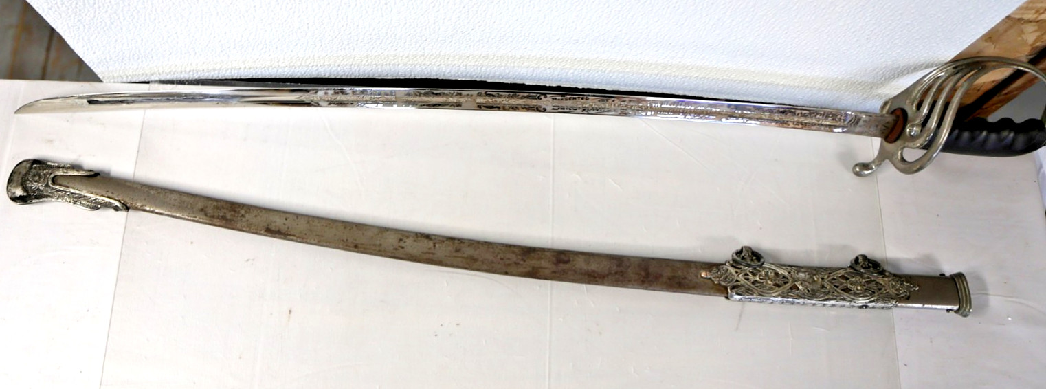 US Army M1902 Engraved Officer's Saber & Sheath - Harding Uniform & Regalia 28"