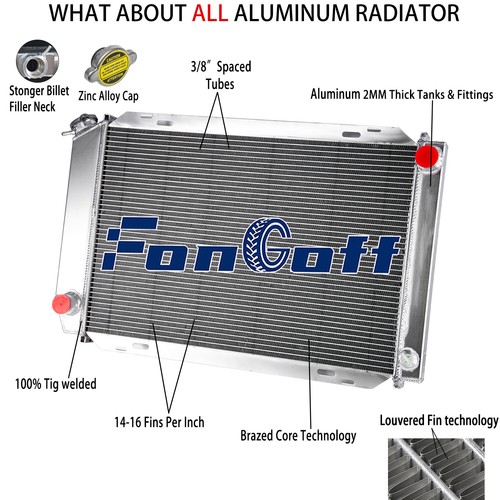 FITS 1979-93 Ford Mustang Foxbody LX GT Cobra V6 V8 2-Row Aluminum Radiator NEW