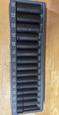 #ad Snap On 15 Piece Deep Impact Socket Set Metric 315SIMMYA $300.00