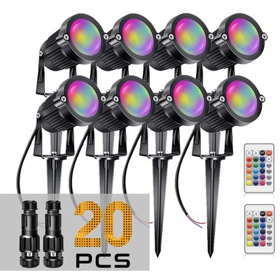 RGB+W Low Voltage Landscape Lights with Connectors 5W 12V Landscape Lighting ...