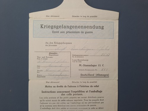 Belgian POW Stalag IX-C Jules- Arlon Belgium WWII 1944 Postal Censor C29 - Picture 3 of 4