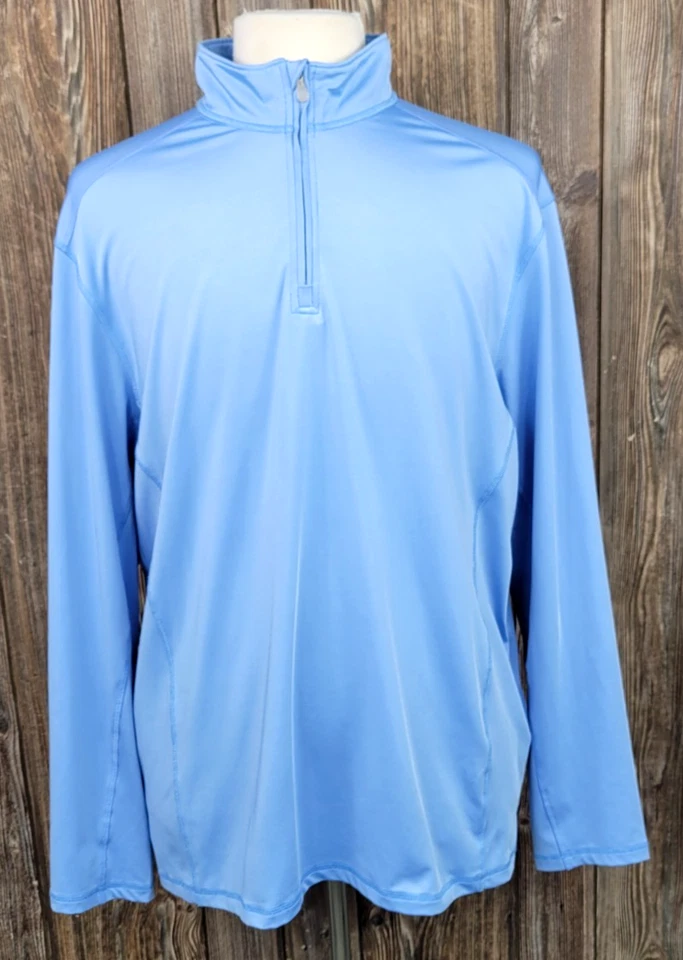 Camisa de viento de golf Tommy Bahama Performance 1/4 cremallera L/S azul claro informal para hombre XL Foto 2 de 4