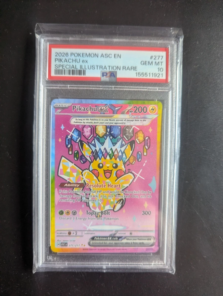 Collectible Individual Grade 10 Pikachu Pokémon TCG Card Games in