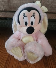 Disney Store Minnie Mouse Easter Bunny Pink 14" Plush Z