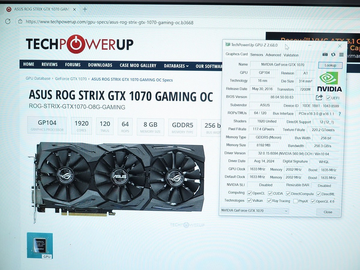 ASUS NVIDIA GeForce GTX 1070 8GB GDDR5 Graphics Card