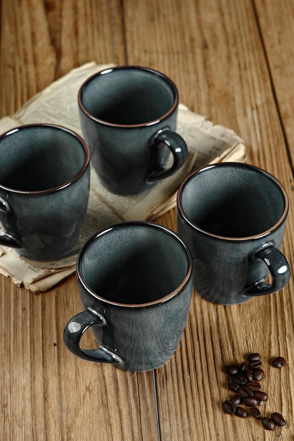 Deep Forest Ocean 16-Piece Dinnerware Set for 4 - Plates, Bowls & Mugs