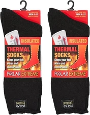 Polar Extreme Thermal Hiking Socks – Cushioned, Insulated, Warm para Black 