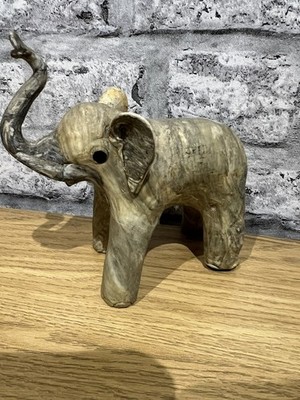 Handgeschnitzte Holz Elefant Figur primitive Volkskunst Skulptur