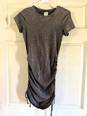 ROSA Victoria's Secret Mujer Gris Acanalado Cordón Logo Tejido Camiseta Vestido XS - Imagen 1 de 4