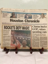 Thursday June 8, 1995 Houston Chronicle Rockets Victory News