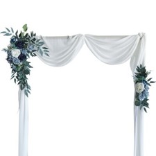 Wedding Arch Decor Artificial Flowers Rose White/Blue Set of 2 
