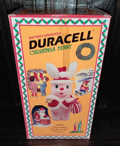 VINTAGE VERY RARE ARGENTINA DURACELL CHRISTMAS BUNNY SANTA LIMITED EDITION NIB - Picture 3 of 12