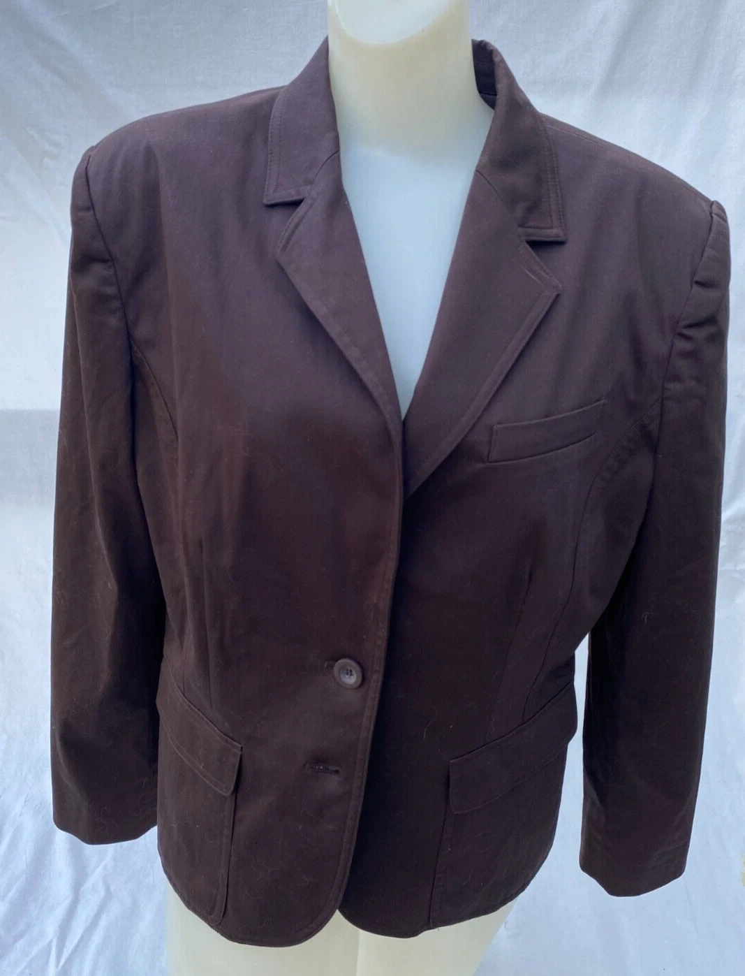 VETEMENTS Giacca Cappotto Worthington Stretch 2 Bottoni Marrone Completamente Foderata 14