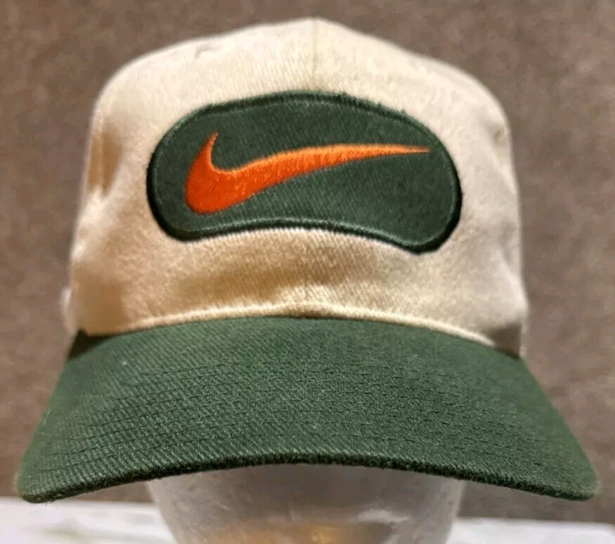 Vintage Nike NCAA Mens Maimi Hurricanes Swoosh Adjustable Snapback Hat Cap OSFA