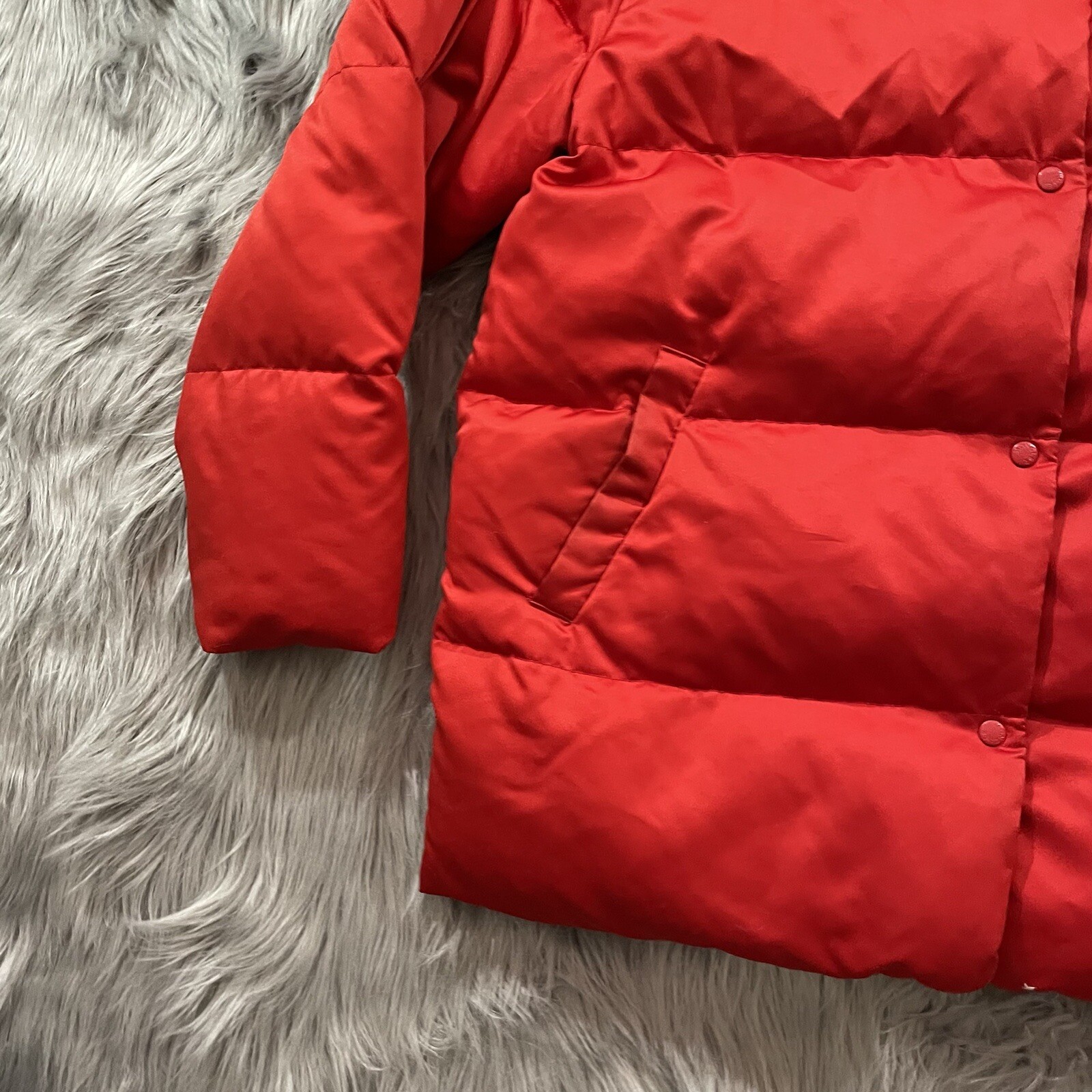 VTG Moncler Grenoble Red Puffer Down Jacket Coat Rare 90s Snap Sz 2 M Puffy image 3