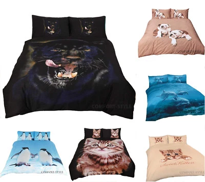 NIGHTZONE Luxury Animal 3D Duvet Cover Sets With Pillow Cases - Cute Animals Print Design