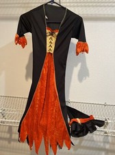 Girl  s Witch Costume With Witch  s Hat Size Medium