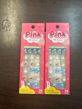 Pink By Kiss Kids Press-On Nails, DGPK02- Selena, Lot of 2 Packs Rainbows Clouds