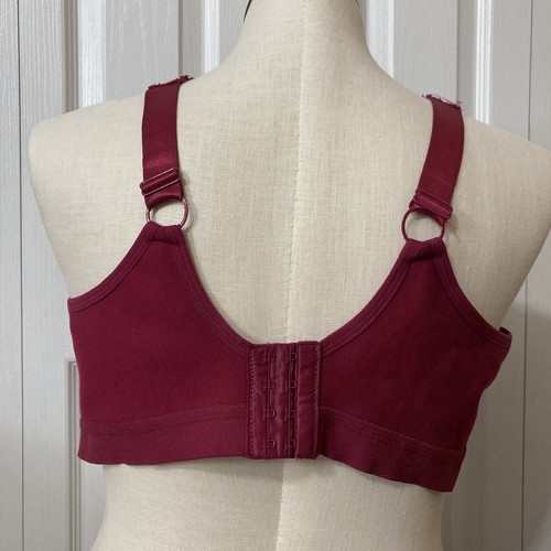 Comfort Choice Full Figure Wireless Bra 50C Red Lacey Lightly Lined Back Closure - Picture 10 of 16