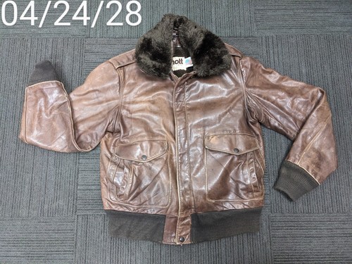 Vintage Schott NYC Lined Leather Bomber Jacket 40