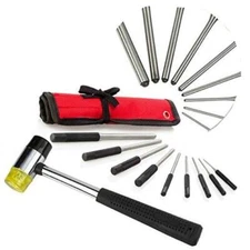 Roll Pin Punch Set with Soft Mallet – 1/16" - 5/16" Professional 10pcs Pin 