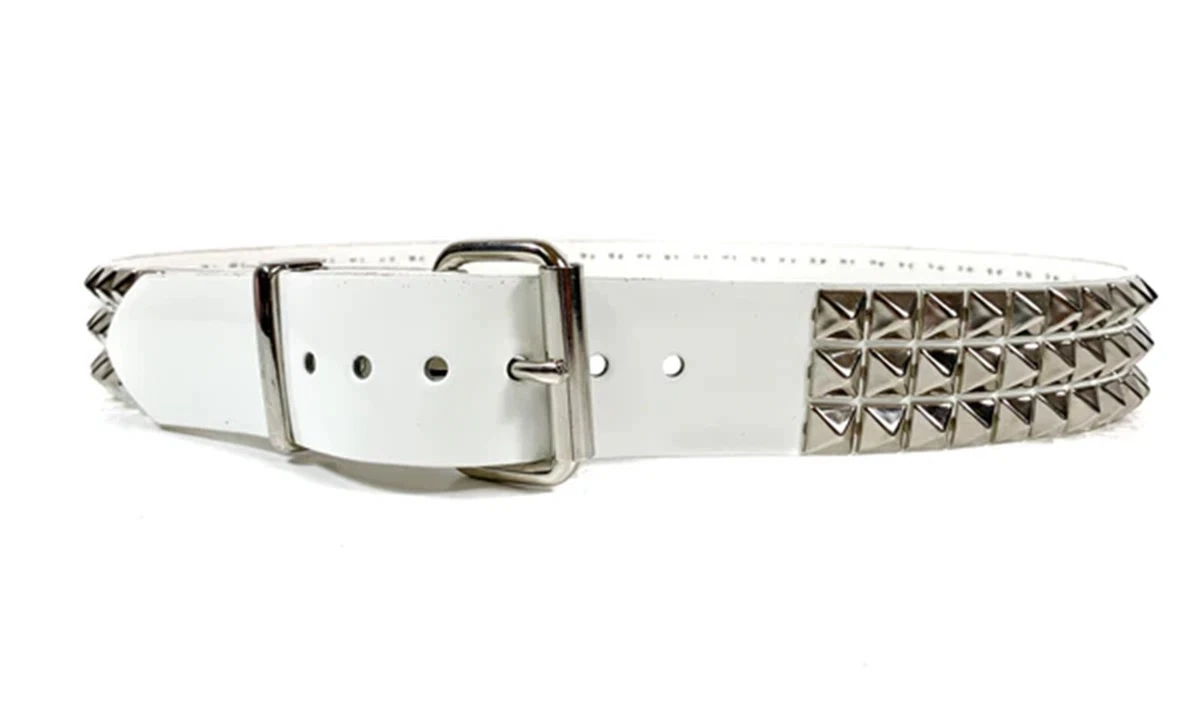 Leather Studded White Belts for Men for sale | eBay