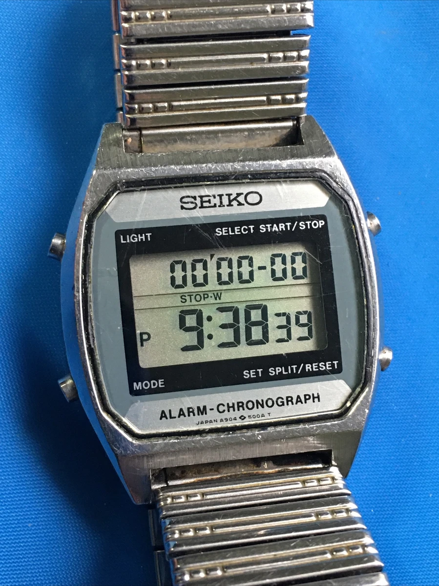 Vintage Seiko A904 5009 LCD Watch 1980s Alarm Chronograph All Functions Work