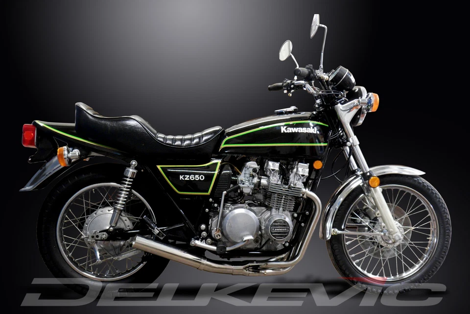 Kawasaki Z650 KZ650 C B CSR SR 76-83 Full Exhaust 4-1 Stainless Straight Muffler - Image 4 of 4