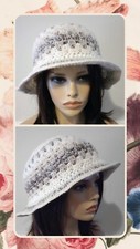 crochet womans handmade bucket hat brim toast...