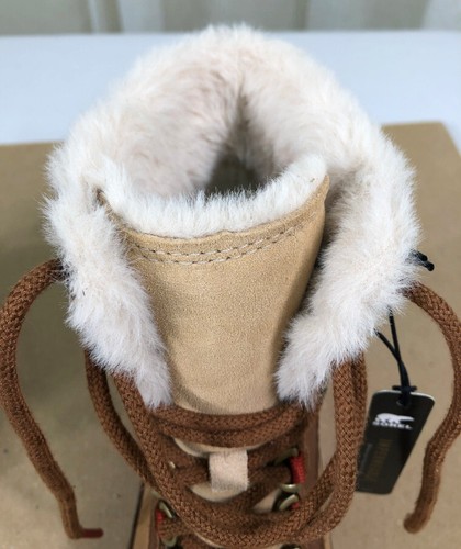NEW SOREL Lennox Leather/Faux Fur Trim Lace-Up Boot US 8/39 Velvet Tan/Warp Red - Picture 20 of 22