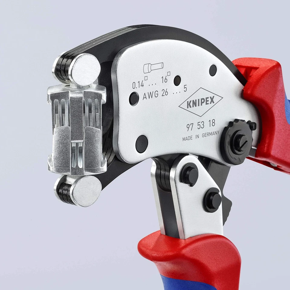 KNIPEX Twistor16 Self-Adjusting Crimping Pliers, Rotatable Die Head, 97 53 18 - Image 4 of 4