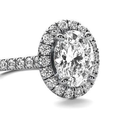 Natural Earth Mined Ct VS1/H Oval Cut Diamond Engagement
