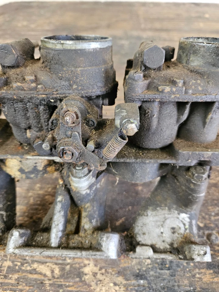 Carburador triple Solex colector Saab 96 2 tiempos 3 cilindros motor carburador OEM Foto 4 de 4