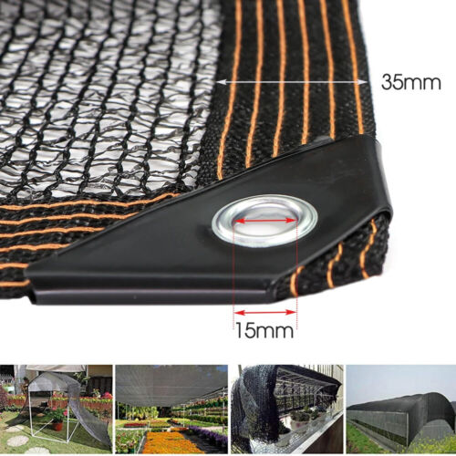 Black Shade Cloth 3 Pin Mesh Tarp with Grommets Garden Sunblock Shade Anti-UV - Picture 4 of 47