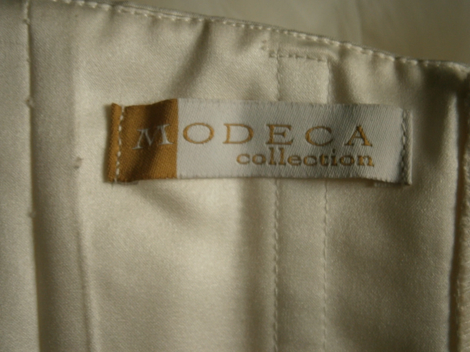 OFF WHITE Abito da sposa Modeca Monica 14 senza spalline bianco sporco tulle abito da ballo pizzo romantico