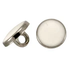PLATED PLASTIC SILVER RIM WHITE SHIRT SHANK BUTTONS 11.5mm