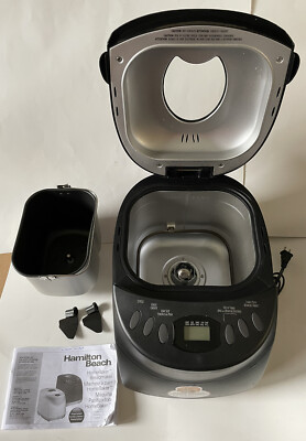 Hamilton Beach 29882C HomeBaker Breadmaker Black W/ 2 Paddles and Instructions