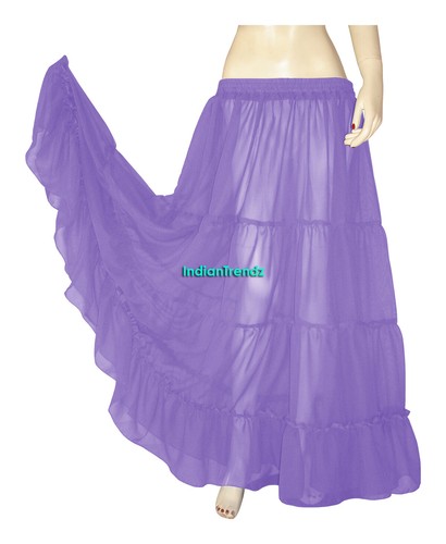 Gonne chiffon 4 livelli danza del ventre zingara pannello tribale gonna flamenco livelli 6 iarde - Foto 13 di 44